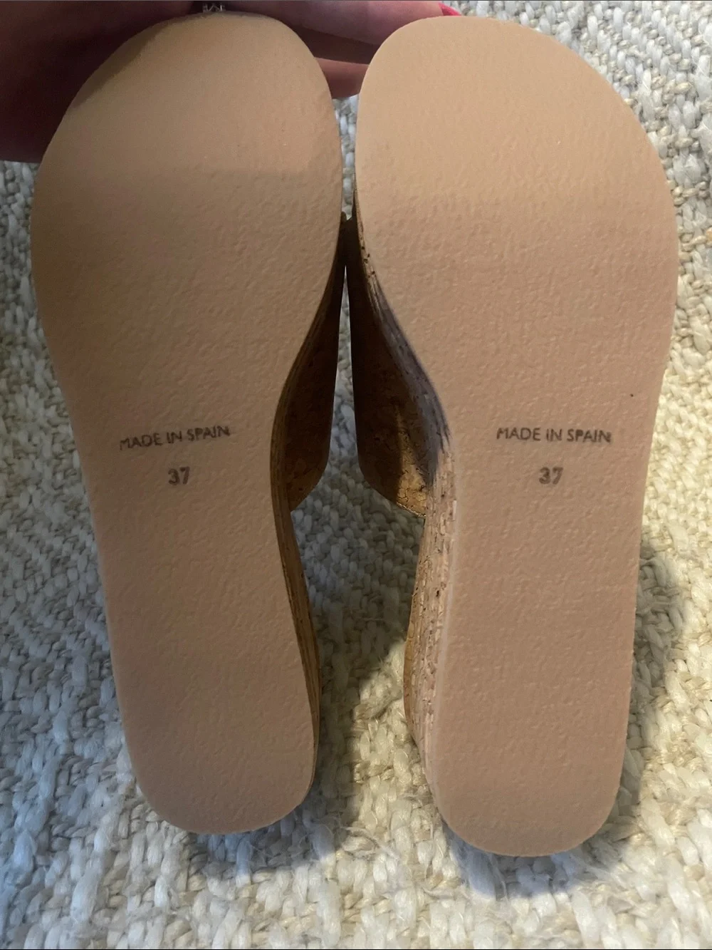 Jeffrey Campbell RARE Cork Platform Slide Sandals - Natural